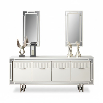 Sideboard white cabinet dresser wooden cabinet wood dining room