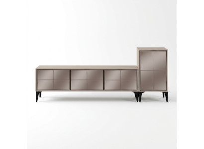 Sideboard TV Stand RTV Lowboard White Wood Table Furniture Living Room