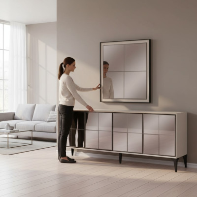 Sideboard Luxury Sideboard Cabinet Dresser Wooden Cabinet Wood White Modern