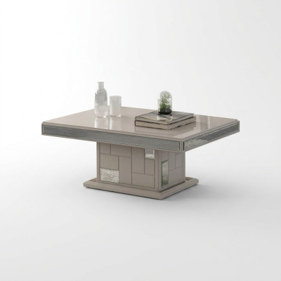 Luxury coffee table, side table, wooden white table.