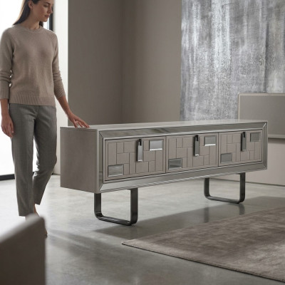 Sideboard TV Stand RTV Lowboard Wall Unit Wood White Furniture Living Room