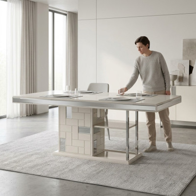Luxury dining table dining table table dining room furniture dining area wood white