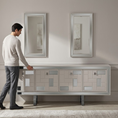 White buffet sideboard cabinet chest wooden cabinet wood dining room
