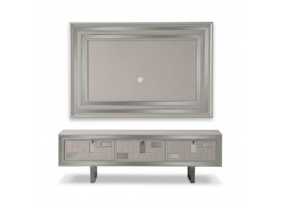 Living room wall unit, sideboard, TV stand, wall panel, white, RTV lowboard, modern
