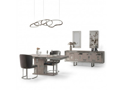 Complete dining room dining table white 2-piece sideboard dining room table wood