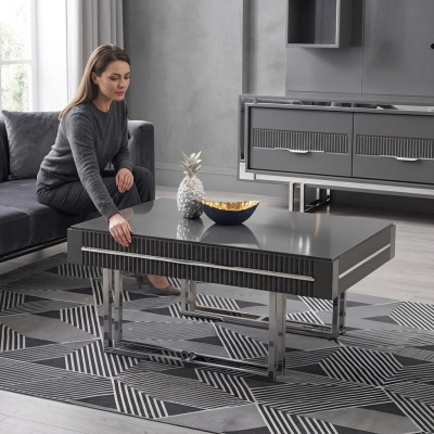 Coffee table side table wooden gray table modern.