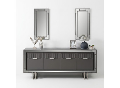 Wooden cupboard sideboard gray cabinet chest of drawers wood dining room