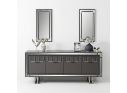 Wooden cupboard sideboard gray cabinet chest of drawers wood dining room