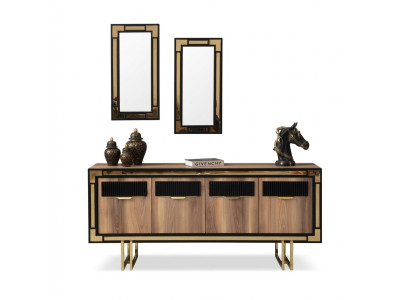 Wooden Cabinet Sideboard Brown Wardrobe Dresser Wood Dining Room