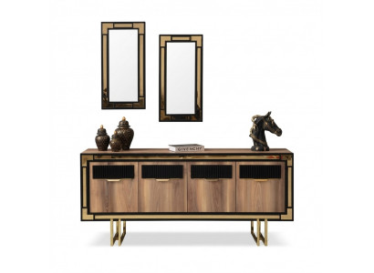 Wooden Cabinet Sideboard Brown Wardrobe Dresser Wood Dining Room