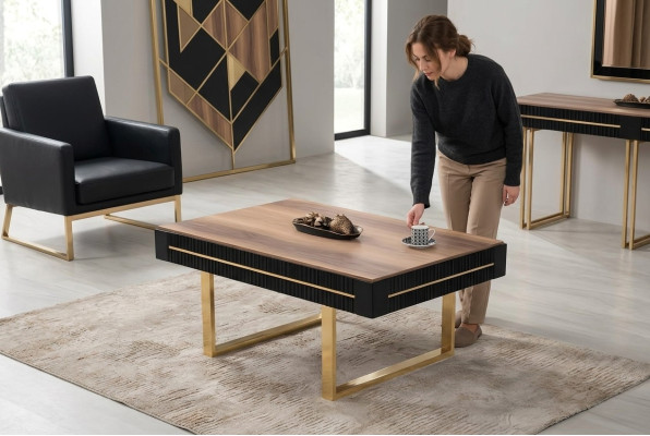 Coffee table side table sofa table wood brown table design