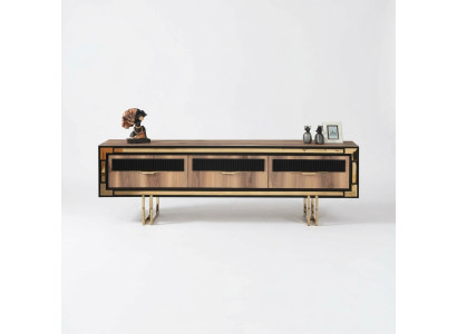Living room sideboard TV stand RTV lowboard wall unit wood brown furniture