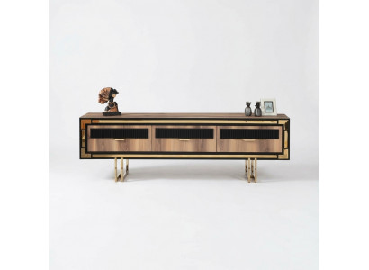 Living room sideboard TV stand RTV lowboard wall unit wood brown furniture