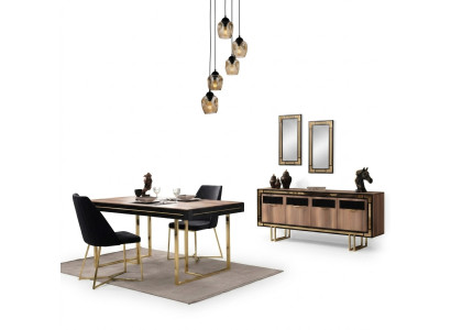Dining room furniture dining table brown 2-piece sideboard dining room table wood table
