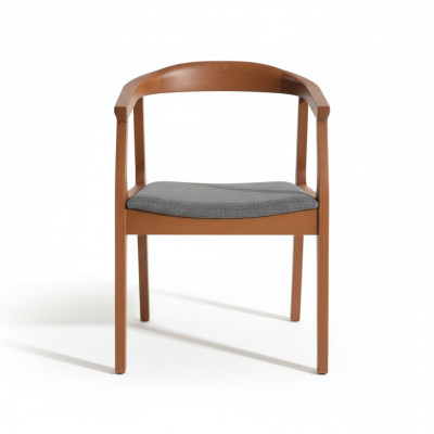 Wooden chair, kitchen chair, dining room chair with armrests, brown wood furniture