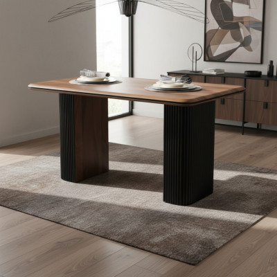 Wooden Table Dining Table Dining Room Table 140 cm Table Wood Brown Dining Room