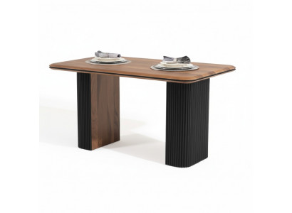 Wooden Table Dining Table Dining Room Table 140 cm Table Wood Brown Dining Room