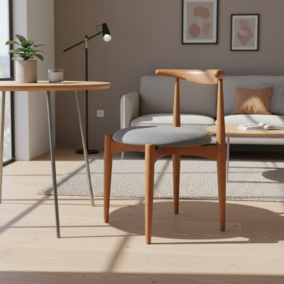 Dining chair wooden chair kitchen chair without armrests brown wooden furniture