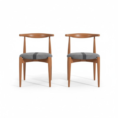Group of kitchen chairs, dining chairs, wooden chairs, set of 2 chairs, brown.