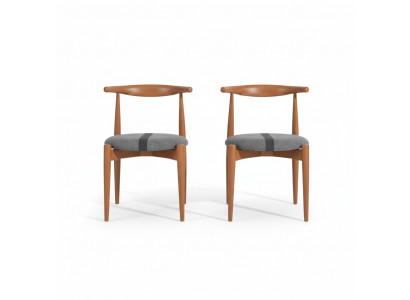 Group of kitchen chairs, dining chairs, wooden chairs, set of 2 chairs, brown.