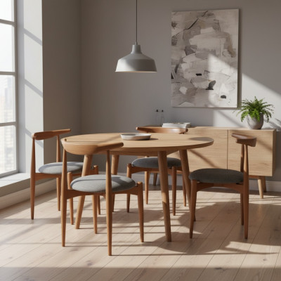 Set of kitchen chairs, dining room chairs, wooden chairs, 4-piece set, chairs brown