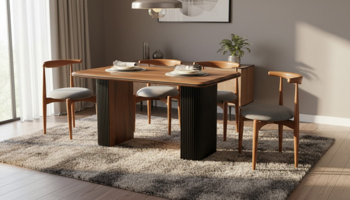 Dining room set dining group dining table chairs 5 pieces brown classic