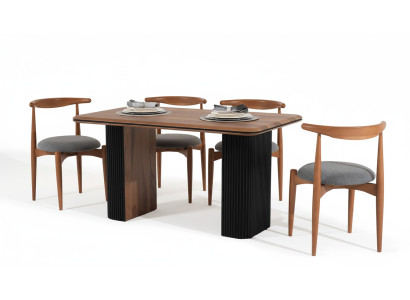 Dining room set dining group dining table chairs 5 pieces brown classic