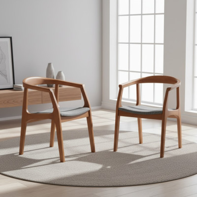 Kitchen chairs, seating set, dining room chairs, wooden chairs, brown, 2-piece chairs.