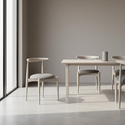 Seating set kitchen chairs dining chairs wooden chairs 4-piece chairs beige