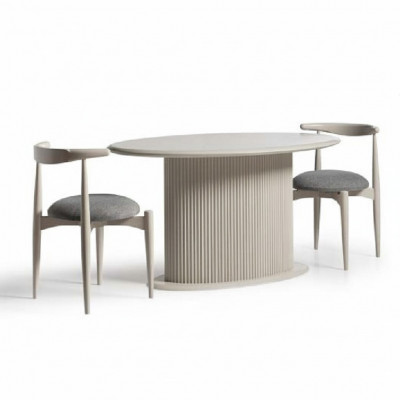 Dining set complete dining room dining table chairs 5-piece beige luxury modern