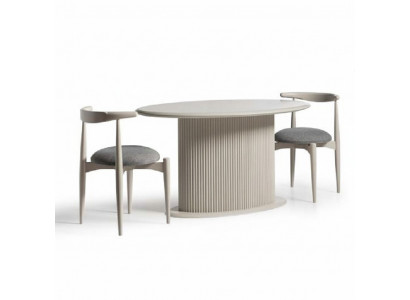Dining set complete dining room dining table chairs 5-piece beige luxury modern