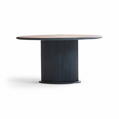 Wooden table dining table dining table 140 cm table wood gray dining room