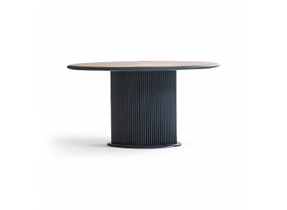 Wooden table dining table dining table 140 cm table wood gray dining room