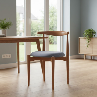Set of dining room chairs, kitchen chairs, wooden chairs, 2-piece set, chairs brown