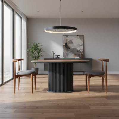 Modern dining set complete dining room dining table chairs 3-piece brown