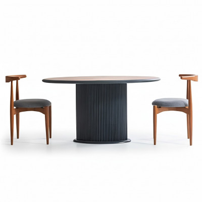 Modern dining set complete dining room dining table chairs 3-piece brown