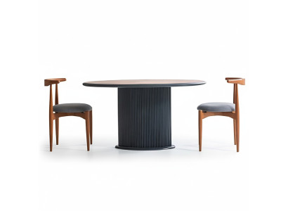 Modern dining set complete dining room dining table chairs 3-piece brown