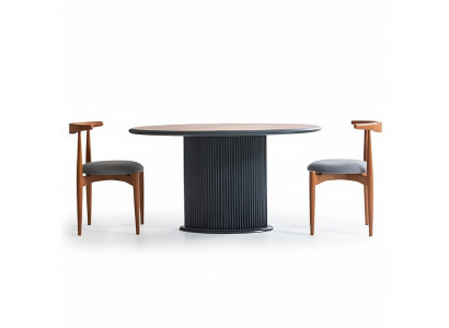 Modern dining set complete dining room dining table chairs 3-piece brown