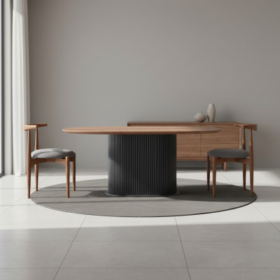 Dining Set Complete Dining Room Table Chairs 5-piece Brown Classic