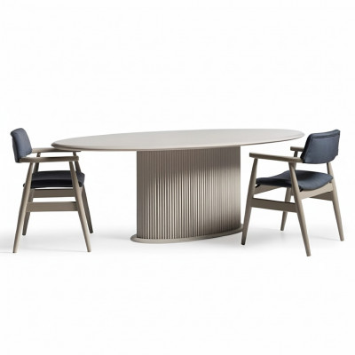 Luxury Dining Set Complete Dining Room Dining Table Chairs 7-piece Beige Dining Area