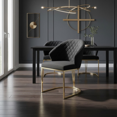 Dining chairs upholstered chairs kitchen chairs wooden chairs set of 4 black