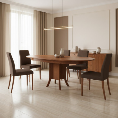 Classic dining table dining room table brown wood wooden table small table