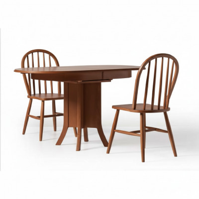 Dining set wooden dining room table chairs 3-piece brown dining corner Baroque