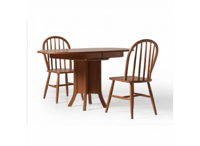 Dining set wooden dining room table chairs 3-piece brown dining corner Baroque