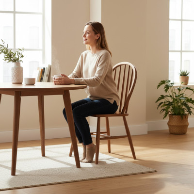 Set of wooden chairs kitchen chairs dining chairs 6-piece set brown wood