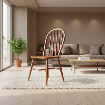 Set of wooden chairs kitchen chairs dining chairs 6-piece set brown wood