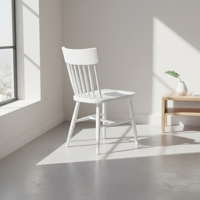 Set of Wooden Chairs Kitchen Chairs Dining Chairs 2-Piece Set White Wood