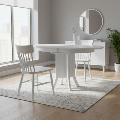 Dining Set Group Wood Dining Room Dining Table Chairs 5-Piece White Dining Corner