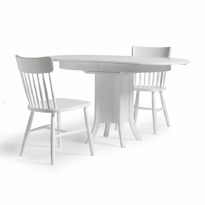 Dining Set Group Wood Dining Room Dining Table Chairs 5-Piece White Dining Corner