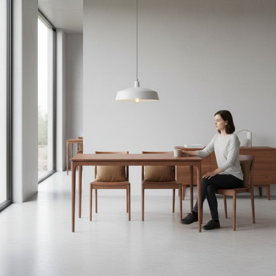Classic dining table brown wood wooden table 130 cm